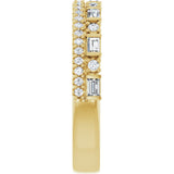 14K Gold Straight Baguette Natural Diamond Double Row Anniversary Band – 3/8 CTW - Yellow Gold - view 4