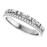 Platinum Straight Baguette Lab-Grown Diamond Double Row Anniversary Band – 1/2 CTW - view 5
