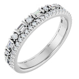 14K Gold Straight Baguette Lab-Grown Diamond Double Row Anniversary Band – 1/2 CTW - White Gold