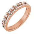 14K Gold Straight Baguette Lab-Grown Diamond Double Row Anniversary Band – 1/2 CTW - Rose Gold