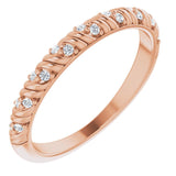14K Gold Round Natural Diamond Sculptural Anniversary Band – .08 CTW - Rose Gold