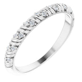 Platinum Round Natural Diamond Sculptural Anniversary Band – .08 CTW