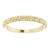 14K Gold Round Natural Diamond Sculptural Anniversary Band – .08 CTW - Yellow Gold - view 3