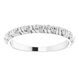 Platinum Round Natural Diamond Sculptural Anniversary Band – .08 CTW - view 3