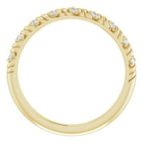 14K Gold Round Natural Diamond Sculptural Anniversary Band – .08 CTW - Yellow Gold - view 2