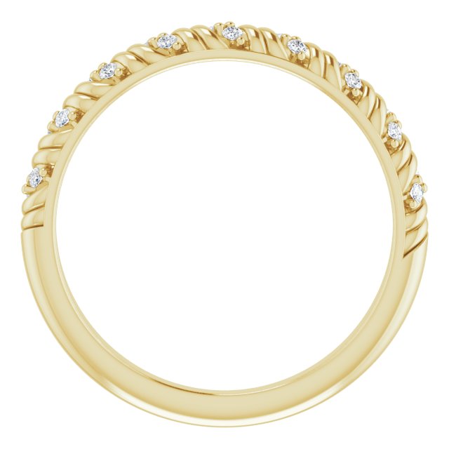 14K Gold Round Natural Diamond Sculptural Anniversary Band – .08 CTW - Yellow Gold - view 2