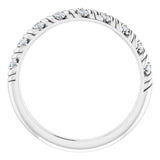 Platinum Round Natural Diamond Sculptural Anniversary Band – .08 CTW - view 2