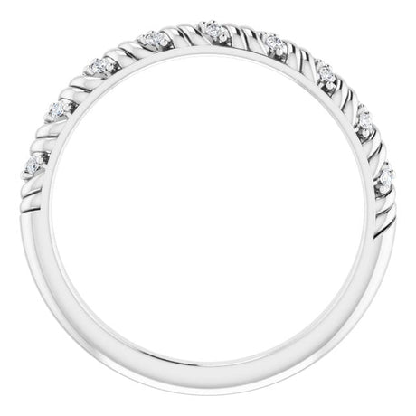 Platinum Round Natural Diamond Sculptural Anniversary Band – .08 CTW - view 2