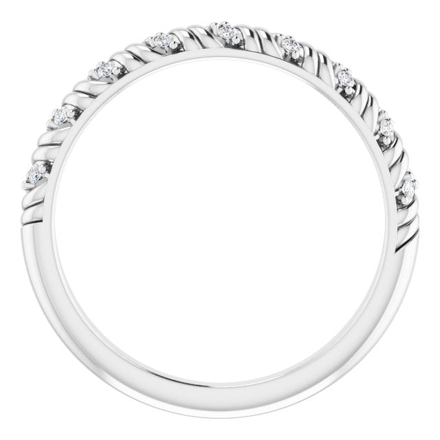 Platinum Round Natural Diamond Sculptural Anniversary Band – .08 CTW - view 2