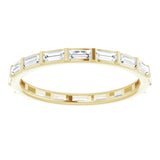 14K Gold Straight Baguette Natural Diamond Channel-Set Baguette Eternity Band – 3x1.25 mm Stones - Yellow Gold - view 3