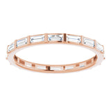 14K Gold Straight Baguette Natural Diamond Channel-Set Baguette Eternity Band – 3x1.25 mm Stones - Rose Gold - view 3