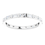 Platinum Straight Baguette Natural Diamond Channel-Set Baguette Eternity Band – 3x1.25 mm Stones - view 3