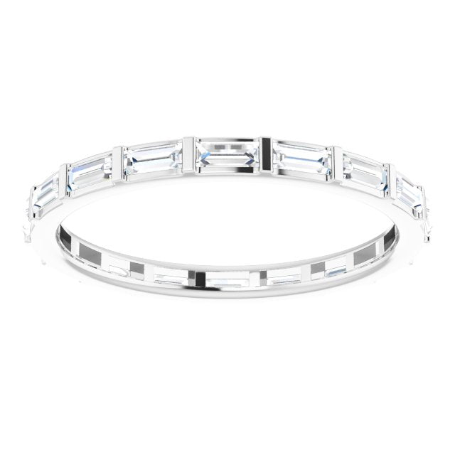 Platinum Straight Baguette Natural Diamond Channel-Set Baguette Eternity Band – 3x1.25 mm Stones - view 3