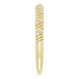 14K Gold Round Natural Diamond Sculptural Anniversary Band – .08 CTW - Yellow Gold - view 4