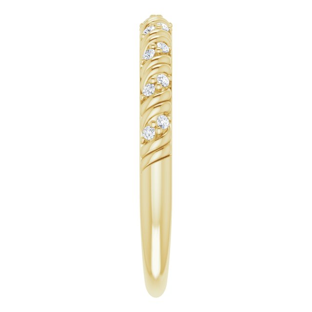 14K Gold Round Natural Diamond Sculptural Anniversary Band – .08 CTW - Yellow Gold - view 4