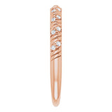 14K Gold Round Natural Diamond Sculptural Anniversary Band – .08 CTW - Rose Gold - view 4