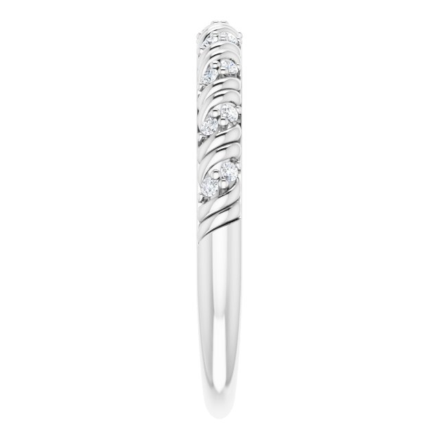 Platinum Round Natural Diamond Sculptural Anniversary Band – .08 CTW - view 4
