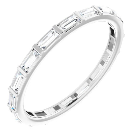Platinum Straight Baguette Natural Diamond Channel-Set Baguette Eternity Band – 3x1.25 mm Stones