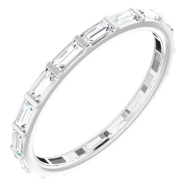 Platinum Straight Baguette Natural Diamond Channel-Set Baguette Eternity Band – 3x1.25 mm Stones