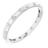 14K Gold Straight Baguette Natural Diamond Channel-Set Baguette Eternity Band – 3x1.25 mm Stones - White Gold