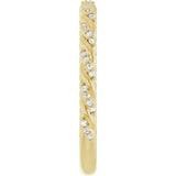 14K Gold Round Lab-Grown Diamond Accented Rope Band – .8 mm Stones - Yellow Gold - view 4