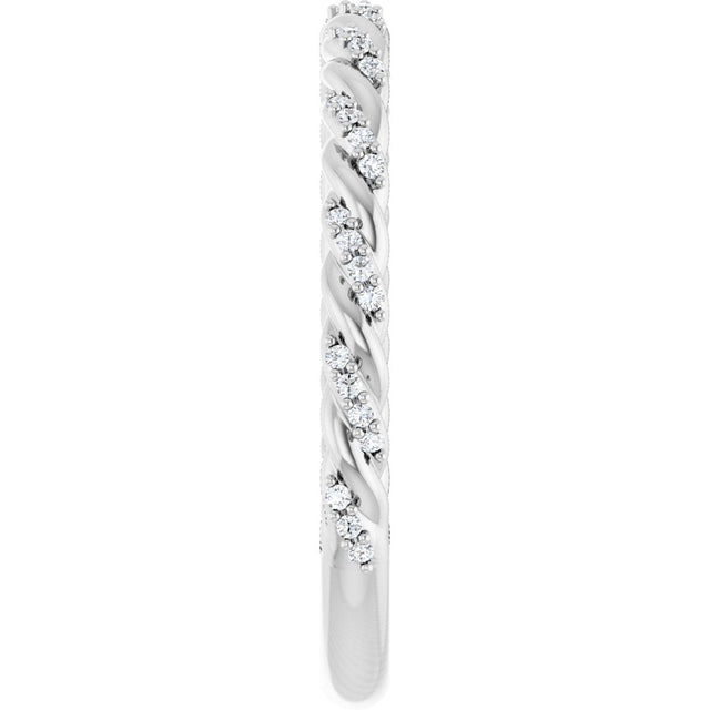 Platinum Round Natural Diamond Accented Rope Band – 1/10 CTW - view 4