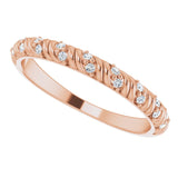 14K Gold Round Natural Diamond Sculptural Anniversary Band – .08 CTW - Rose Gold - view 5