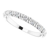 Platinum Round Natural Diamond Sculptural Anniversary Band – .08 CTW - view 5