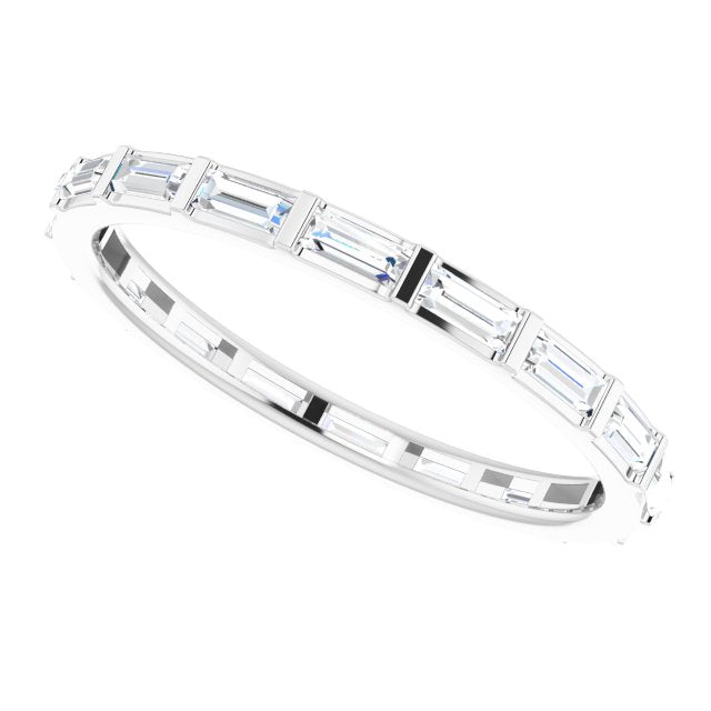 Platinum Straight Baguette Natural Diamond Channel-Set Baguette Eternity Band – 3x1.25 mm Stones - view 5