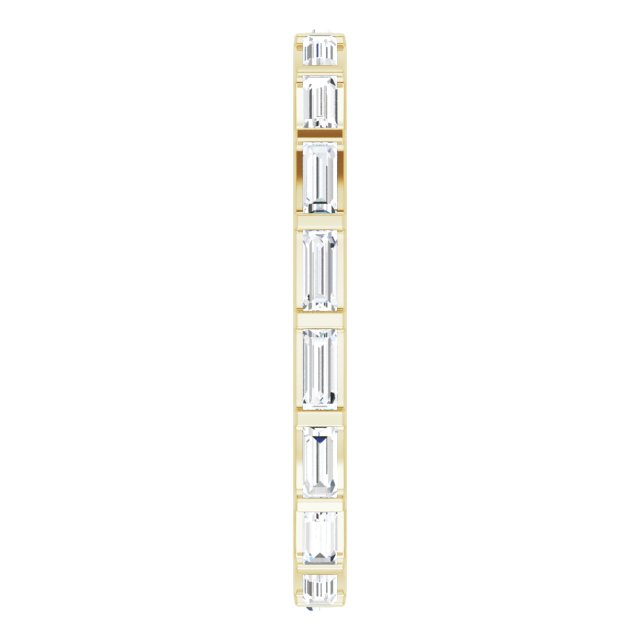 14K Gold Straight Baguette Natural Diamond Channel-Set Baguette Eternity Band – 3x1.25 mm Stones - Yellow Gold - view 4