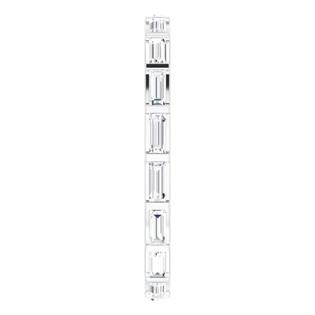 Platinum Straight Baguette Natural Diamond Channel-Set Baguette Eternity Band – 3x1.25 mm Stones - view 4