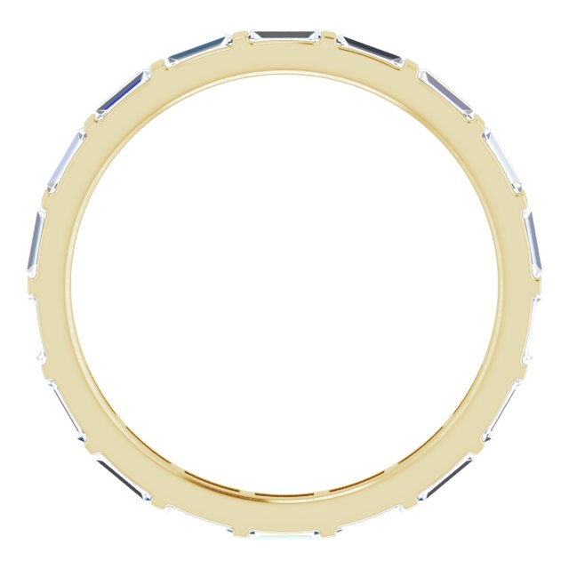 14K Gold Straight Baguette Natural Diamond Channel-Set Baguette Eternity Band – 3x1.25 mm Stones - Yellow Gold - view 2
