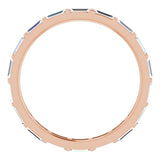 14K Gold Straight Baguette Natural Diamond Channel-Set Baguette Eternity Band – 3x1.25 mm Stones - Rose Gold - view 2
