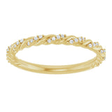 14K Gold Round Natural Diamond Accented Rope Band – 1/10 CTW - Yellow Gold - view 3