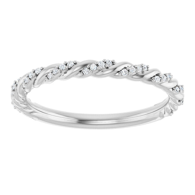 Platinum Round Natural Diamond Accented Rope Band – 1/10 CTW - view 3