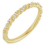 14K Gold Round Natural Diamond Accented Rope Band – 1/10 CTW - Yellow Gold