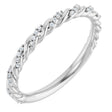 Platinum Round Lab-Grown Diamond Accented Rope Band – .8 mm Stones