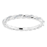 Platinum Round Natural Diamond Rope Eternity Band – .8 mm Stones - view 3
