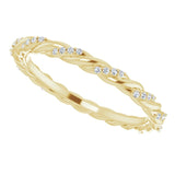 14K Gold Round Natural Diamond Rope Eternity Band – .8 mm Stones - Yellow Gold - view 5