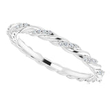 Platinum Round Natural Diamond Rope Eternity Band – .8 mm Stones - view 5