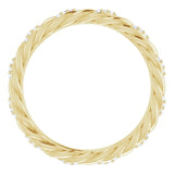 14K Gold Round Natural Diamond Rope Eternity Band – .8 mm Stones - Yellow Gold - view 2