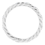 Platinum Round Natural Diamond Rope Eternity Band – .8 mm Stones - view 2