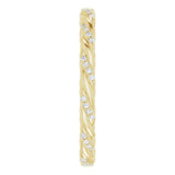 14K Gold Round Natural Diamond Rope Eternity Band – .8 mm Stones - Yellow Gold - view 4