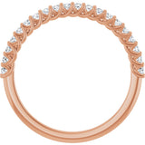 10K Gold Round Natural Diamond Woven-Design Anniversary Band – 1/8–1/3 CTW - Rose Gold - view 2