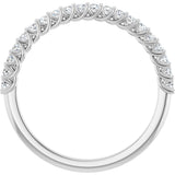 10K Gold Round Lab-Grown Diamond Woven-Design Anniversary Band – 1/8–1/3 CTW - White Gold - view 2