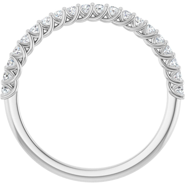 10K Gold Round Lab-Grown Diamond Woven-Design Anniversary Band – 1/8–1/3 CTW - White Gold - view 2