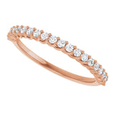 10K Gold Round Natural Diamond Woven-Design Anniversary Band – 1/8–1/3 CTW - Rose Gold - view 5