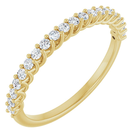 10K Gold Round Natural Diamond Woven-Design Anniversary Band – 1/8–1/3 CTW - Yellow Gold