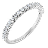 10K Gold Round Natural Diamond Woven-Design Anniversary Band – 1/8–1/3 CTW - White Gold