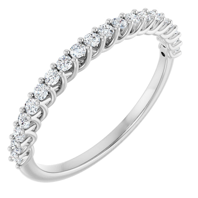 10K Gold Round Natural Diamond Woven-Design Anniversary Band – 1/8–1/3 CTW - White Gold